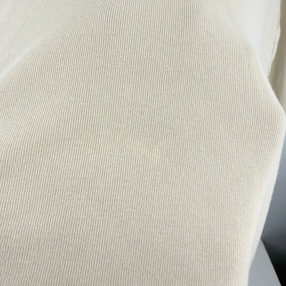 KOTN Heavyweight 100% Egyptian Cotton Long Sleeve Cream Beige Crewneck Tee S - Picture 4 of 7